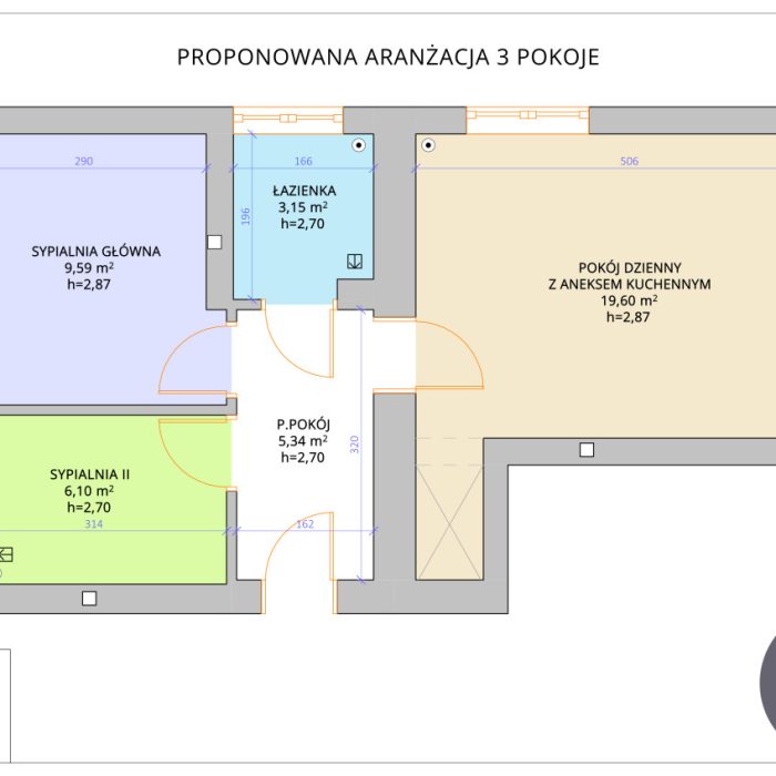 Trójstronne 2/3 pok. w KAMIENICY-100mR.Wiatraczna 442969